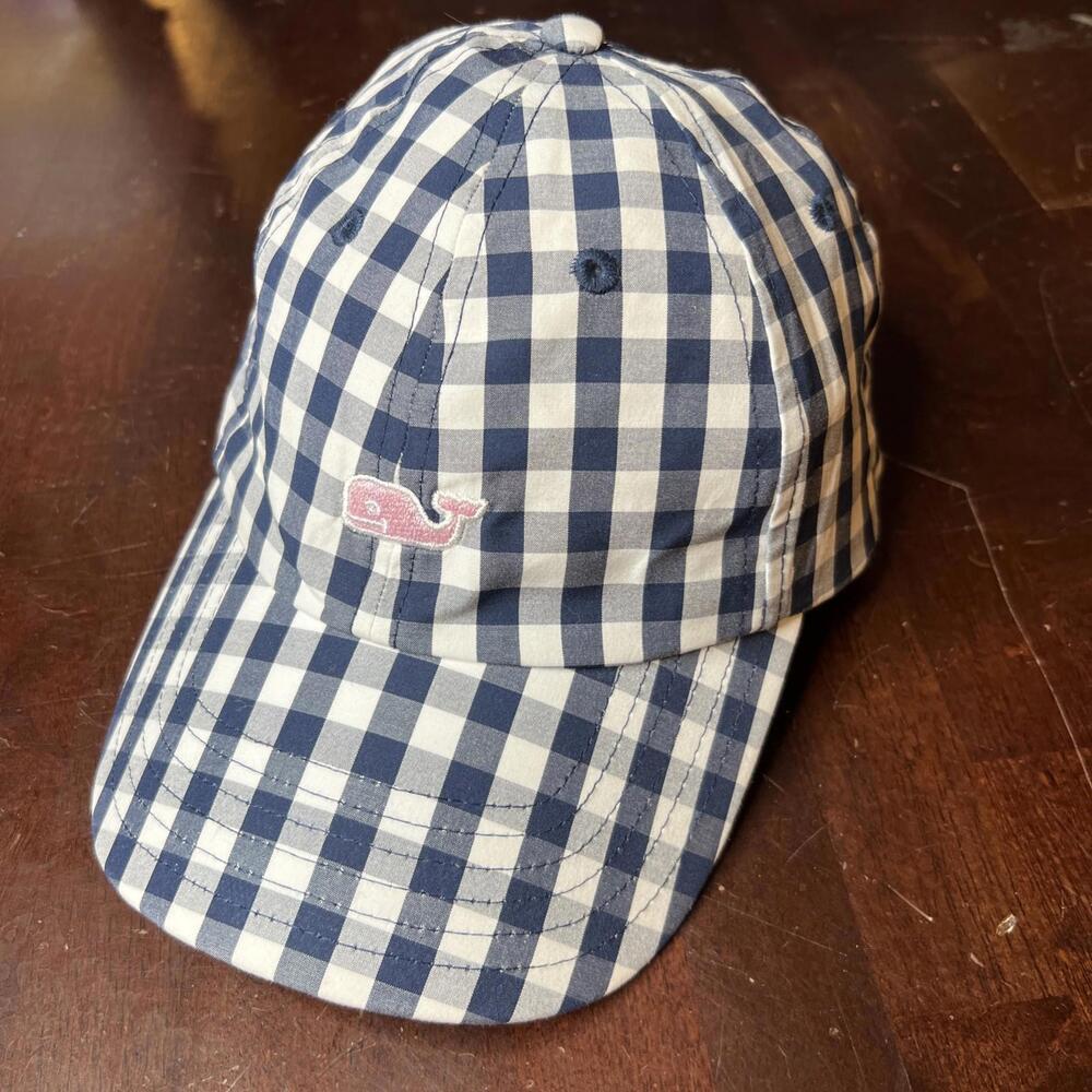 VINEYARD VINES BLUE PLAID HAT CAP ADJUSTABLE STRAPBACK ONE SIZE UNISEX NICE 🔥